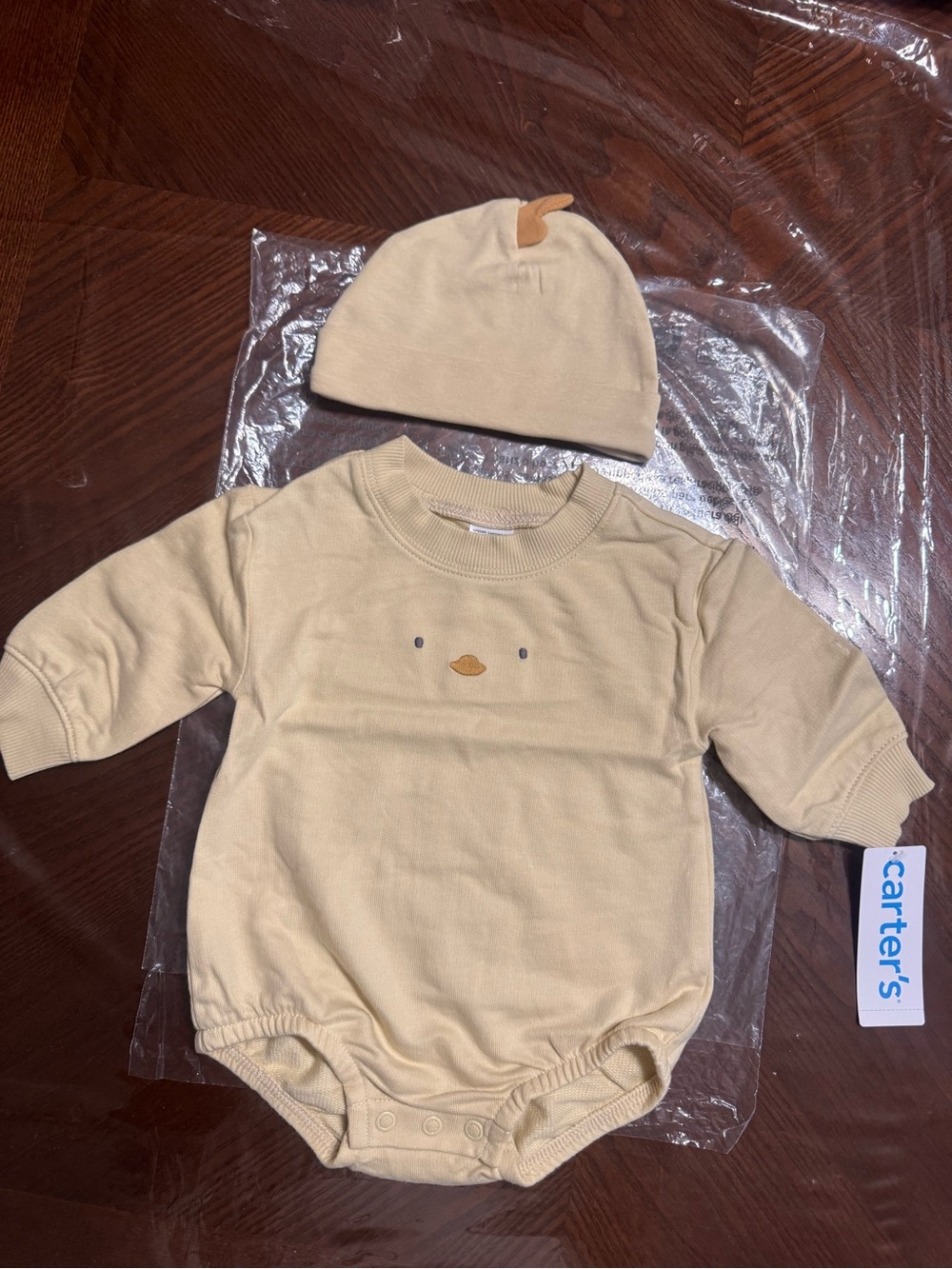 Carter's NWT Baby Chick Bubble Romper & Hat Set- Baby Boy Sz 3 months